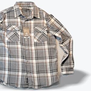 Molokai Surf Co Flannel Plaid Button Down Lightweight Long Sleeve Small NWT